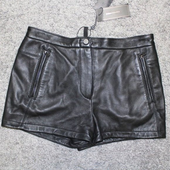 BCBG “Andre” Leather Shorts - Picture 1 of 3